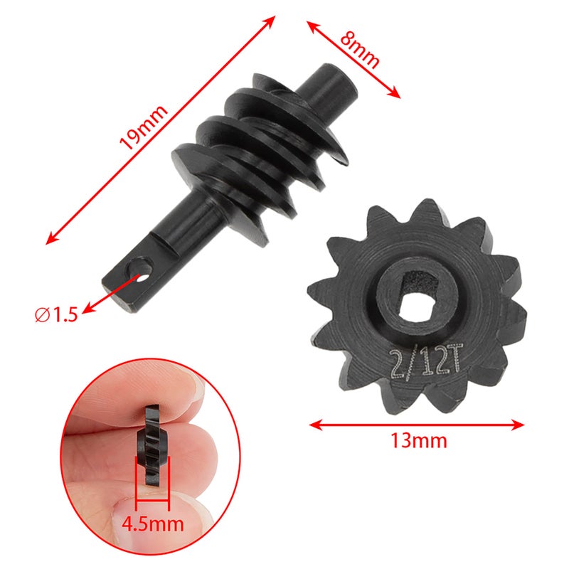 MEUS Racing SCX24 2-12T مجموعة التروس التفاضلية الحلزونية ذات السرعة الزائدة لمحور SCX24 Deadbolt C10 JLU Gladiator Bronco 1/24 RC أجزاء ترقية السيارة الزاحفة، مجموعتان (2-12T) - Image 2